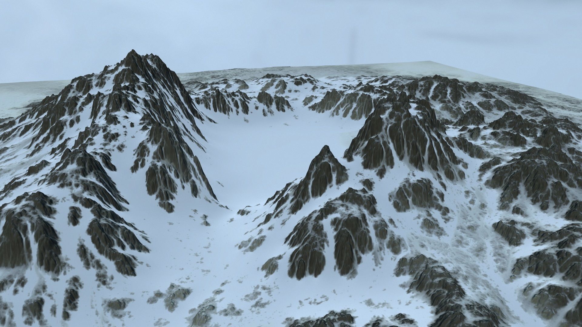 snow volcano Low-poly 3D model_14