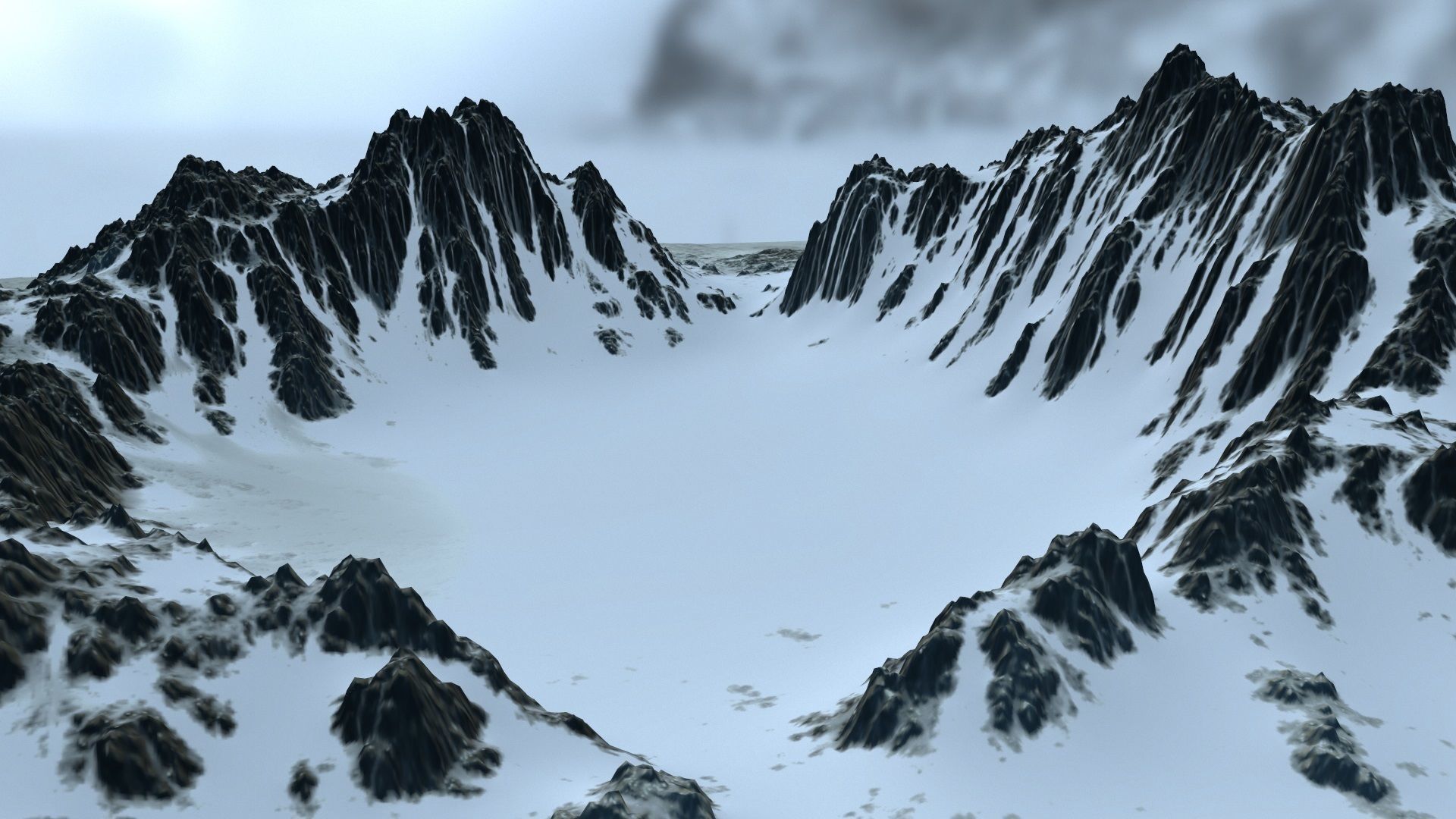 snow volcano Low-poly 3D model_18