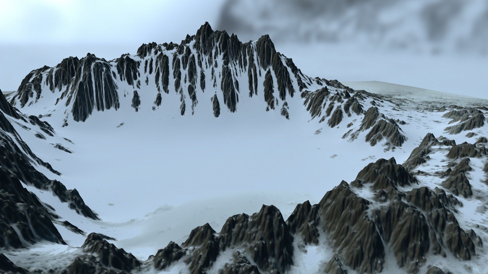 snow volcano Low-poly 3D model_17