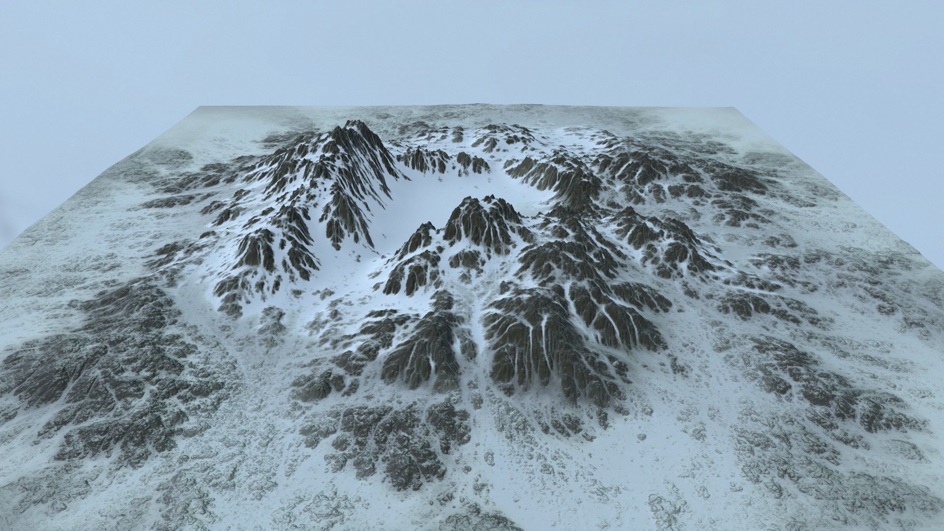 snow volcano Low-poly 3D model_9