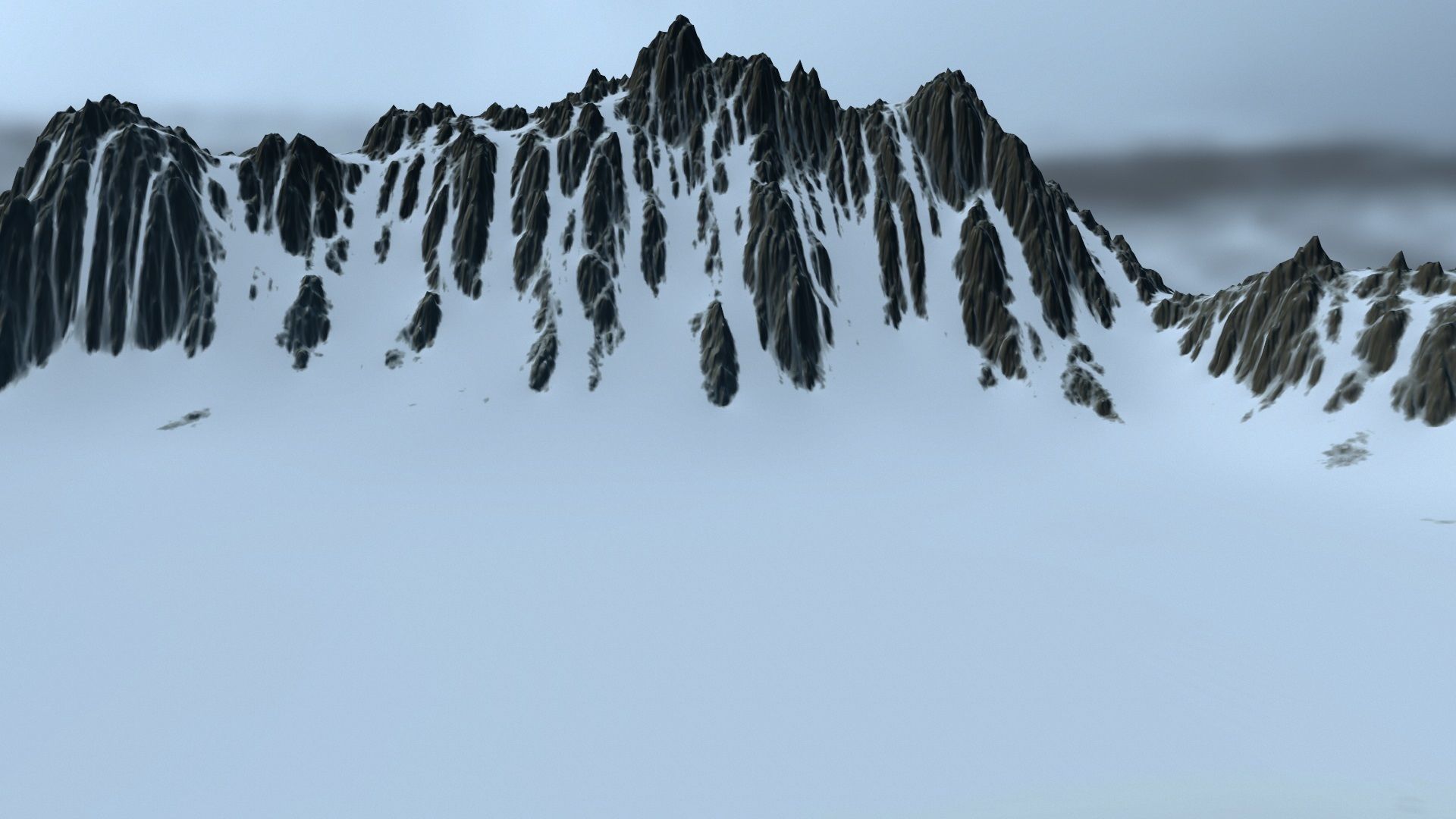 snow volcano Low-poly 3D model_4