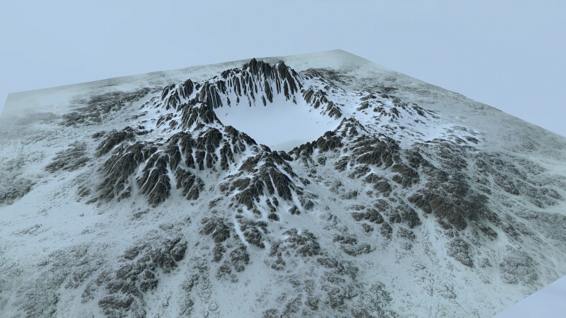 snow volcano Low-poly 3D model_12