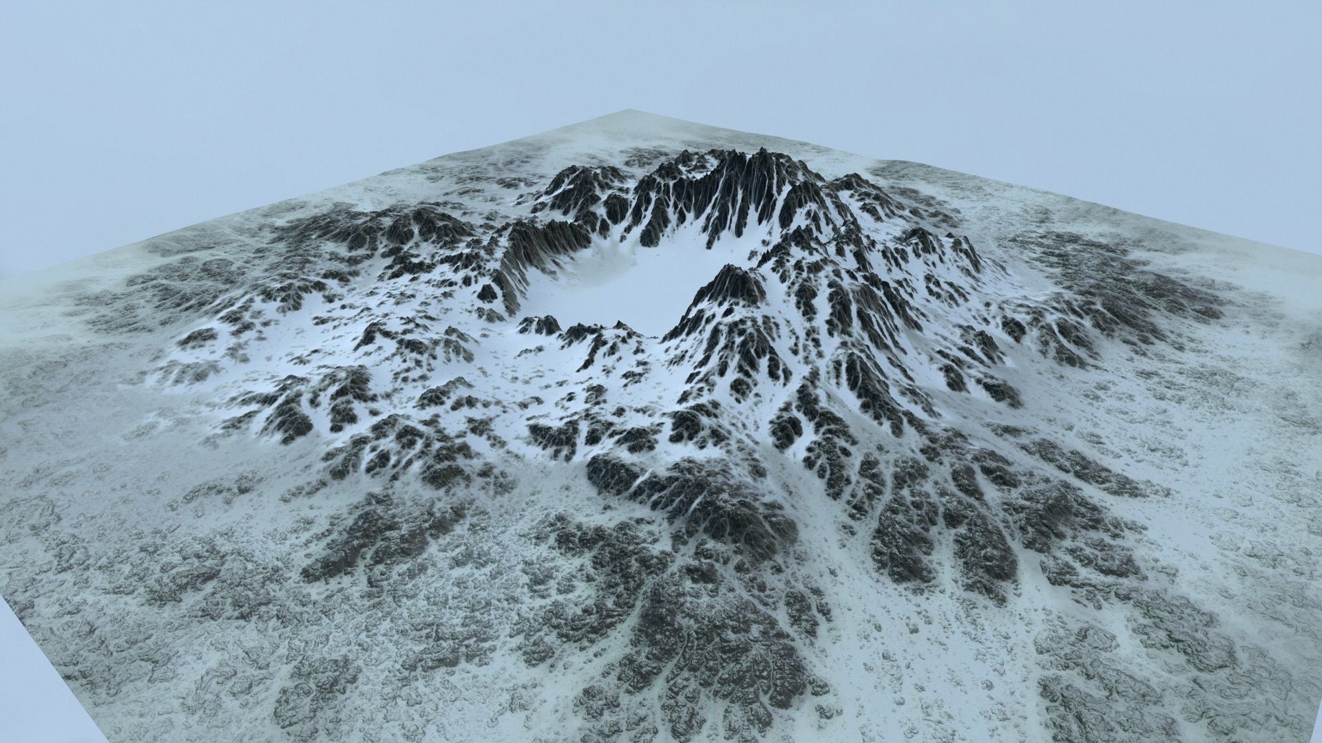 snow volcano Low-poly 3D model_13