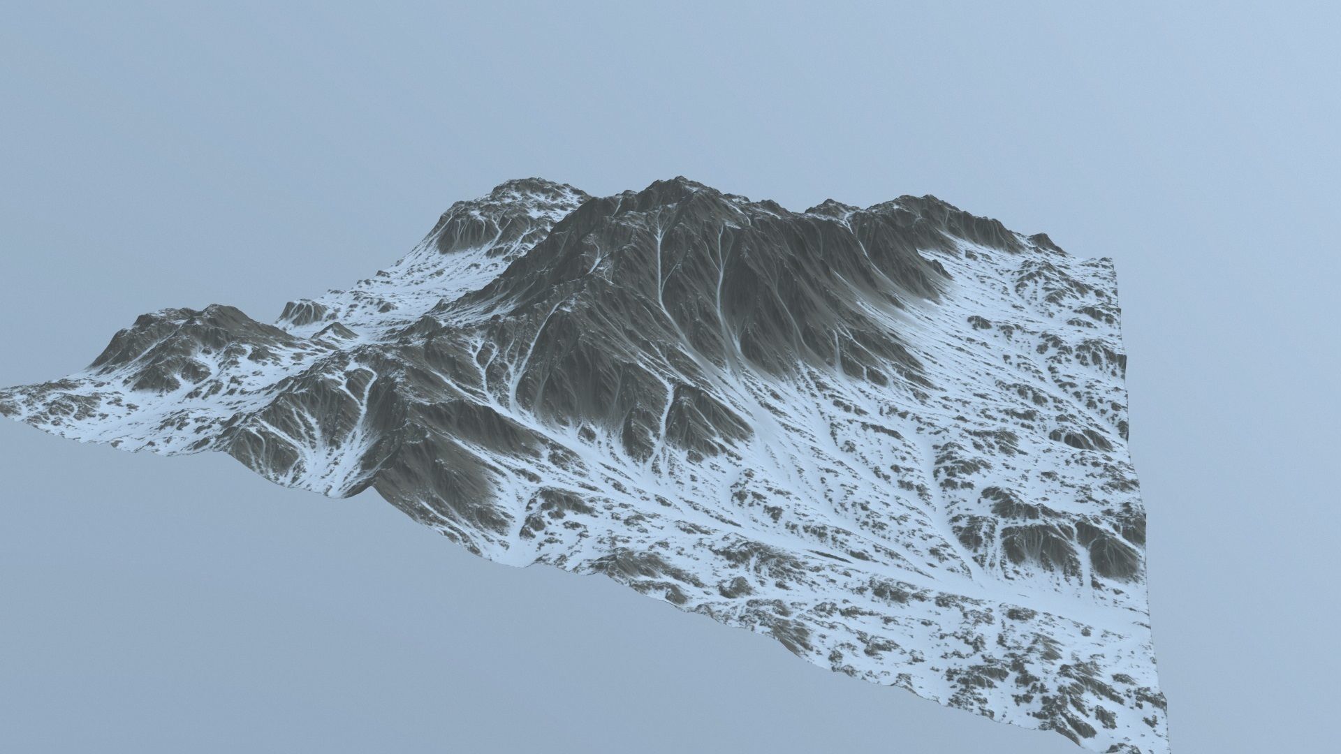 snow mountain Low-poly 3D model_10