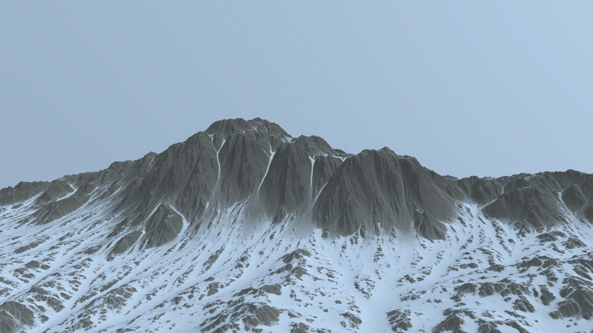 snow mountain Low-poly 3D model_2