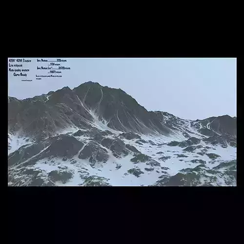 snow mountain Low-poly 3D model