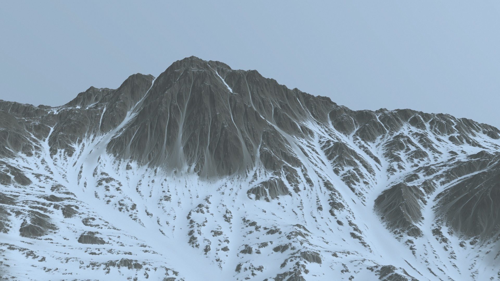 snow mountain Low-poly 3D model_4