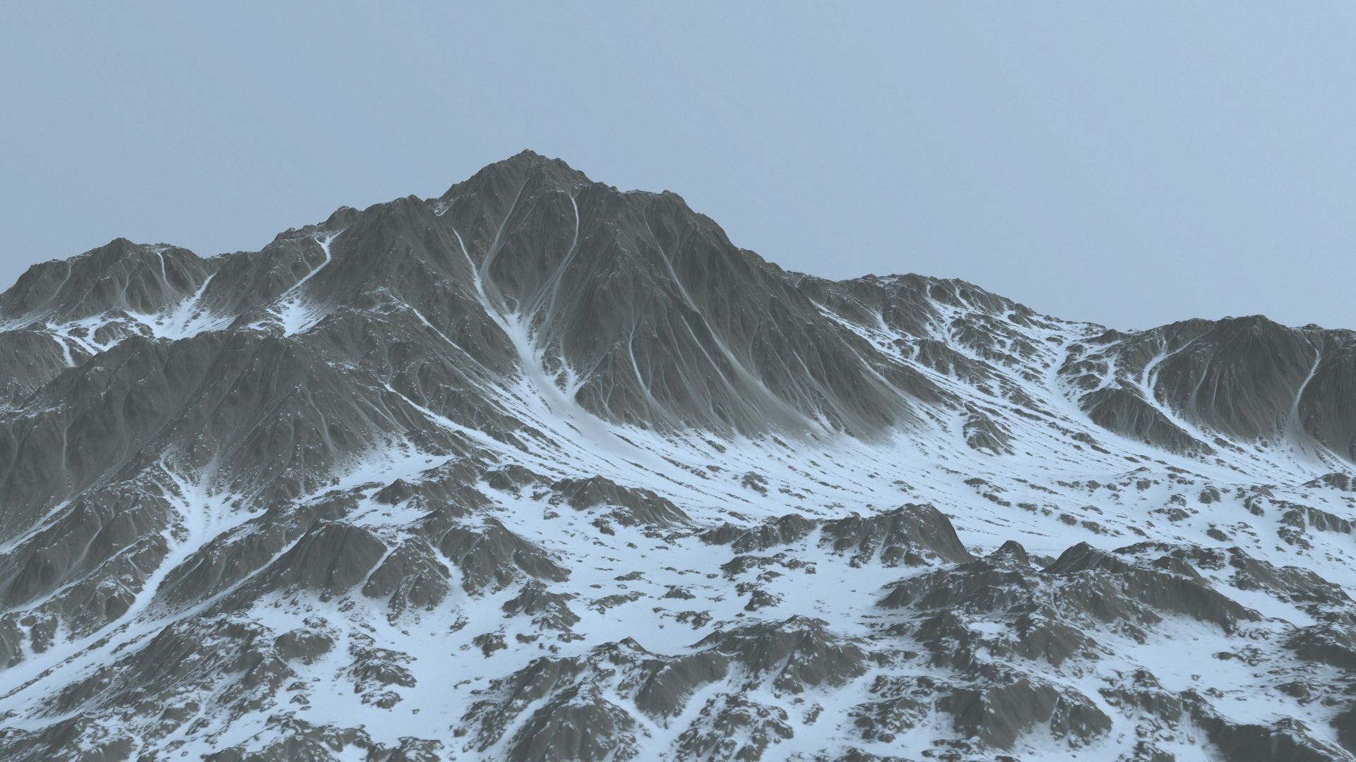 snow mountain Low-poly 3D model_6