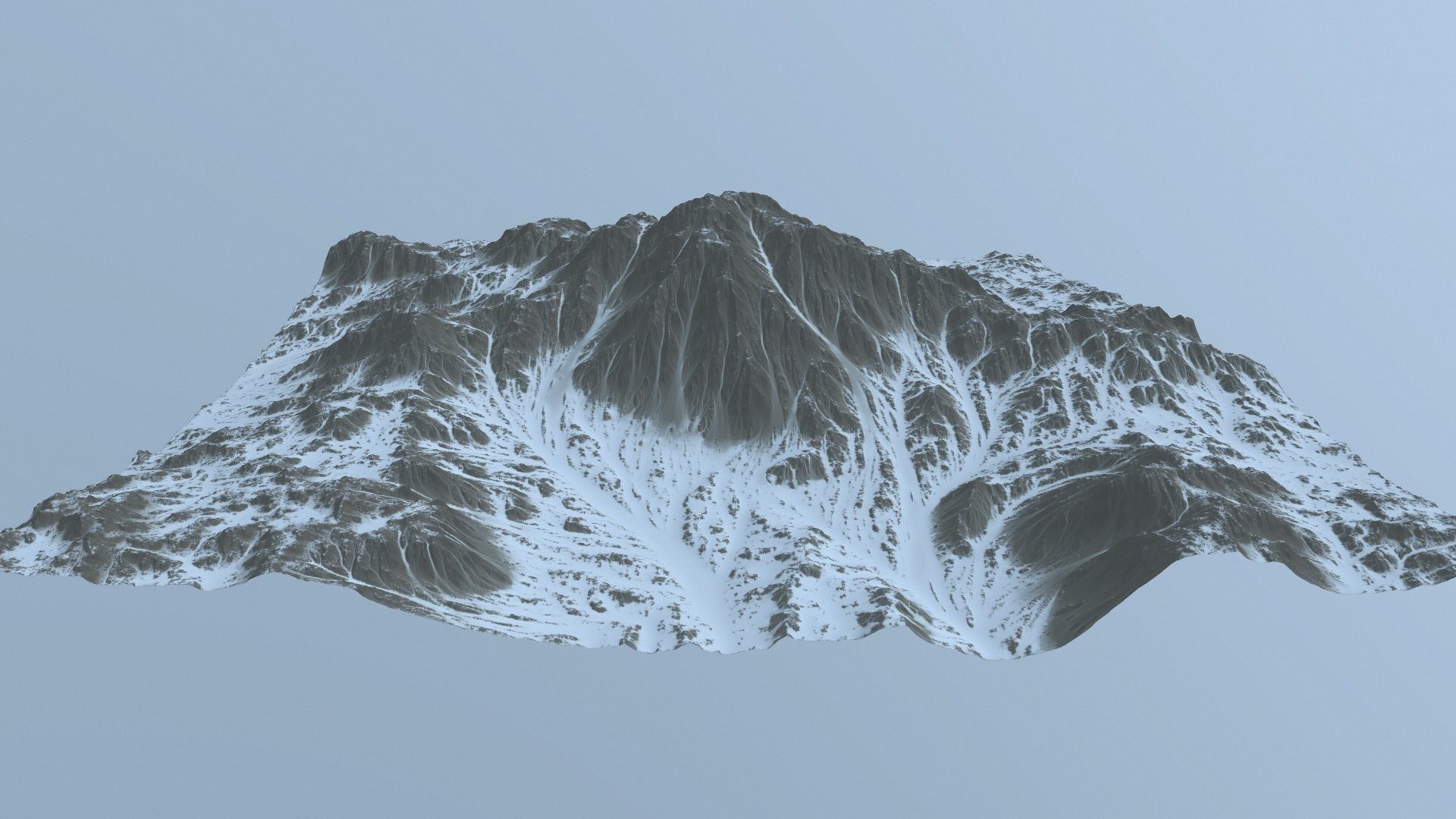 snow mountain Low-poly 3D model_7