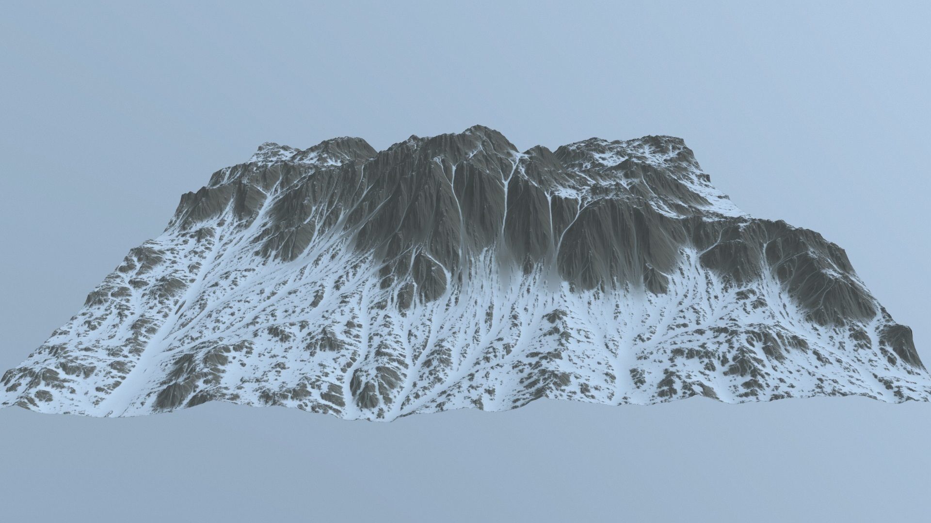 snow mountain Low-poly 3D model_9