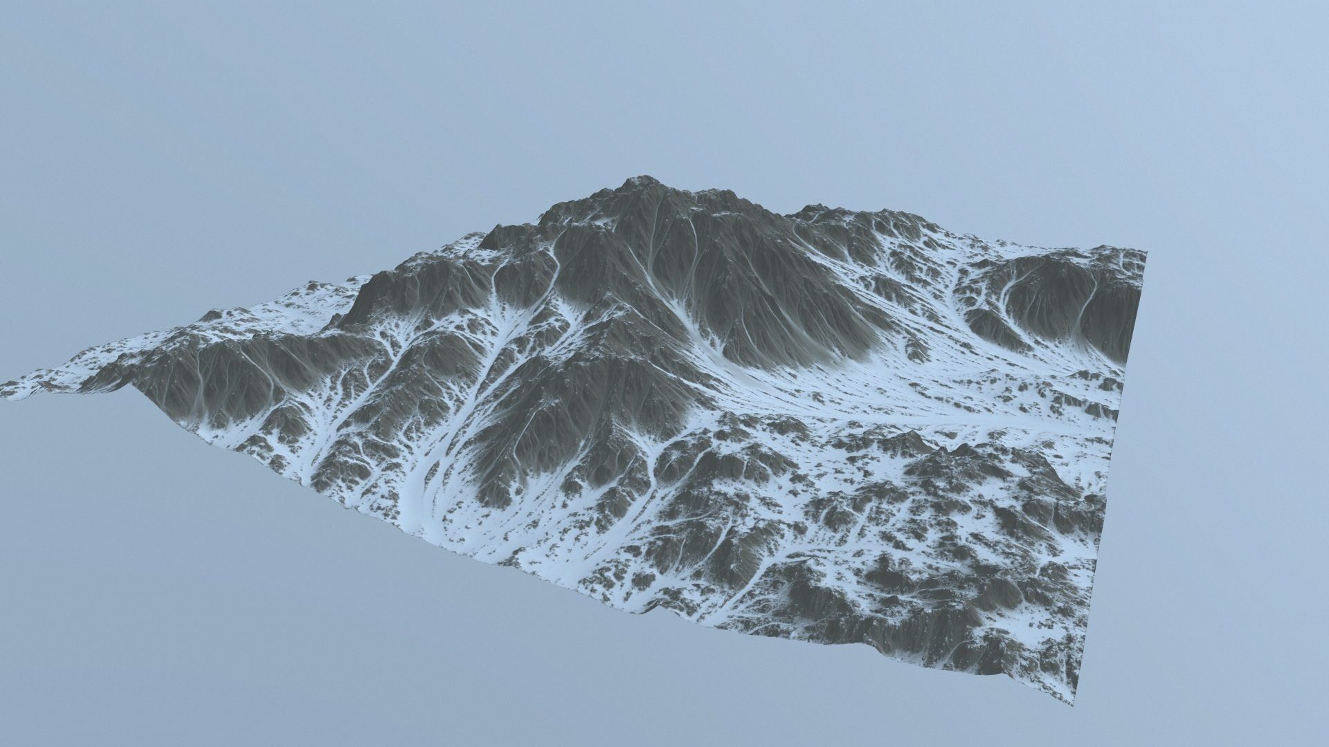 snow mountain Low-poly 3D model_8