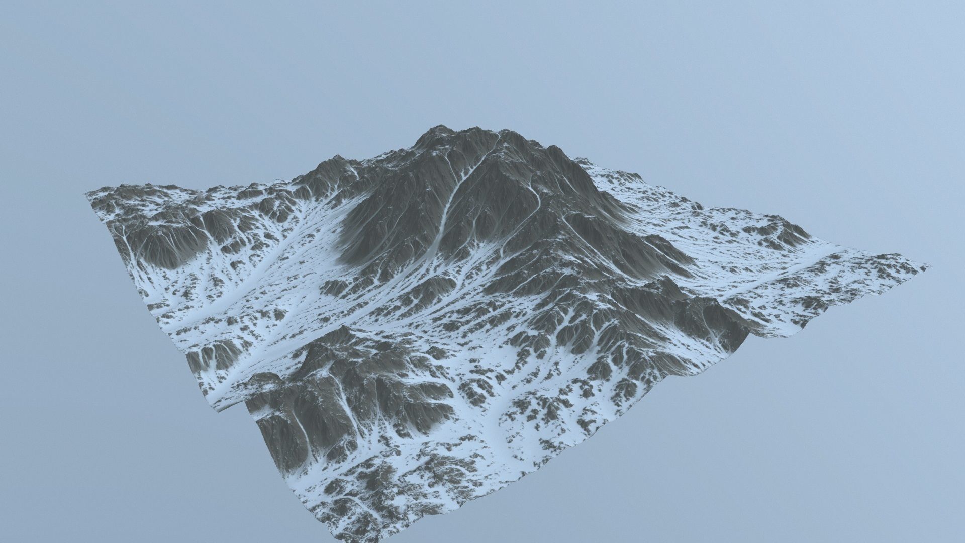 snow mountain Low-poly 3D model_11