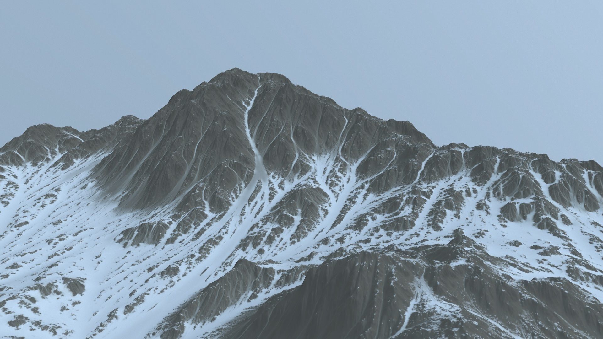 snow mountain Low-poly 3D model_3