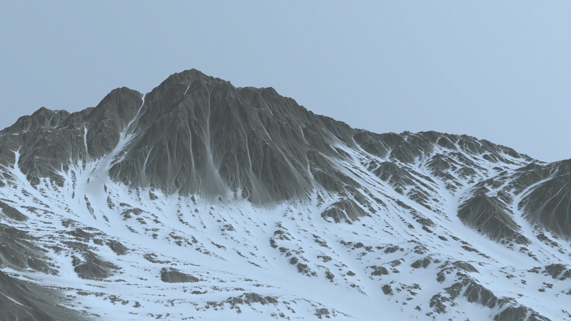 snow mountain Low-poly 3D model_5