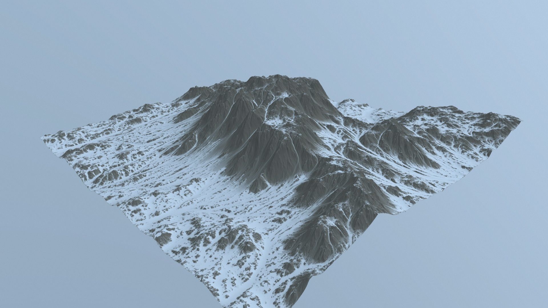 snow mountain Low-poly 3D model_12