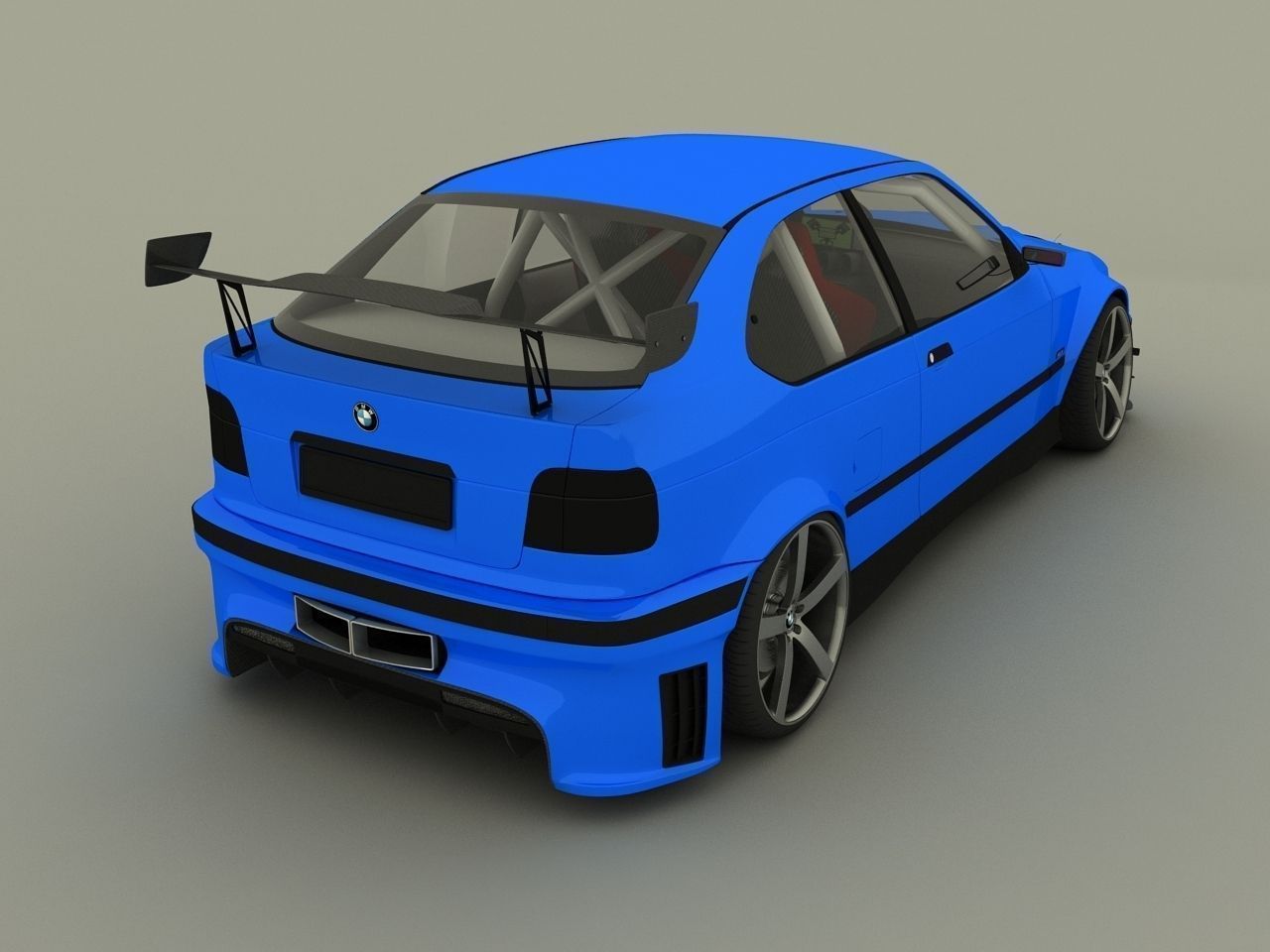 Bmw E36 Compact Tuning 3d Model Max Obj 3ds Fbx Cgtrader Com