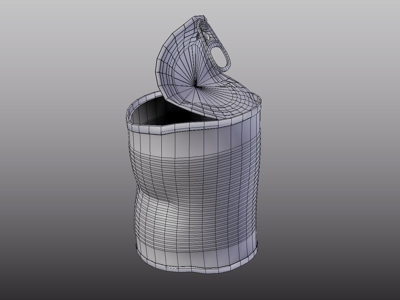 Opened Tin Can Set  3D model_6