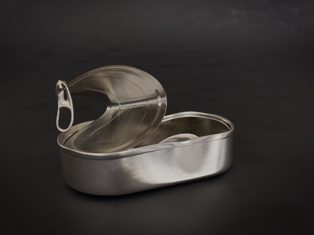Opened Tin Can Set  3D model_4