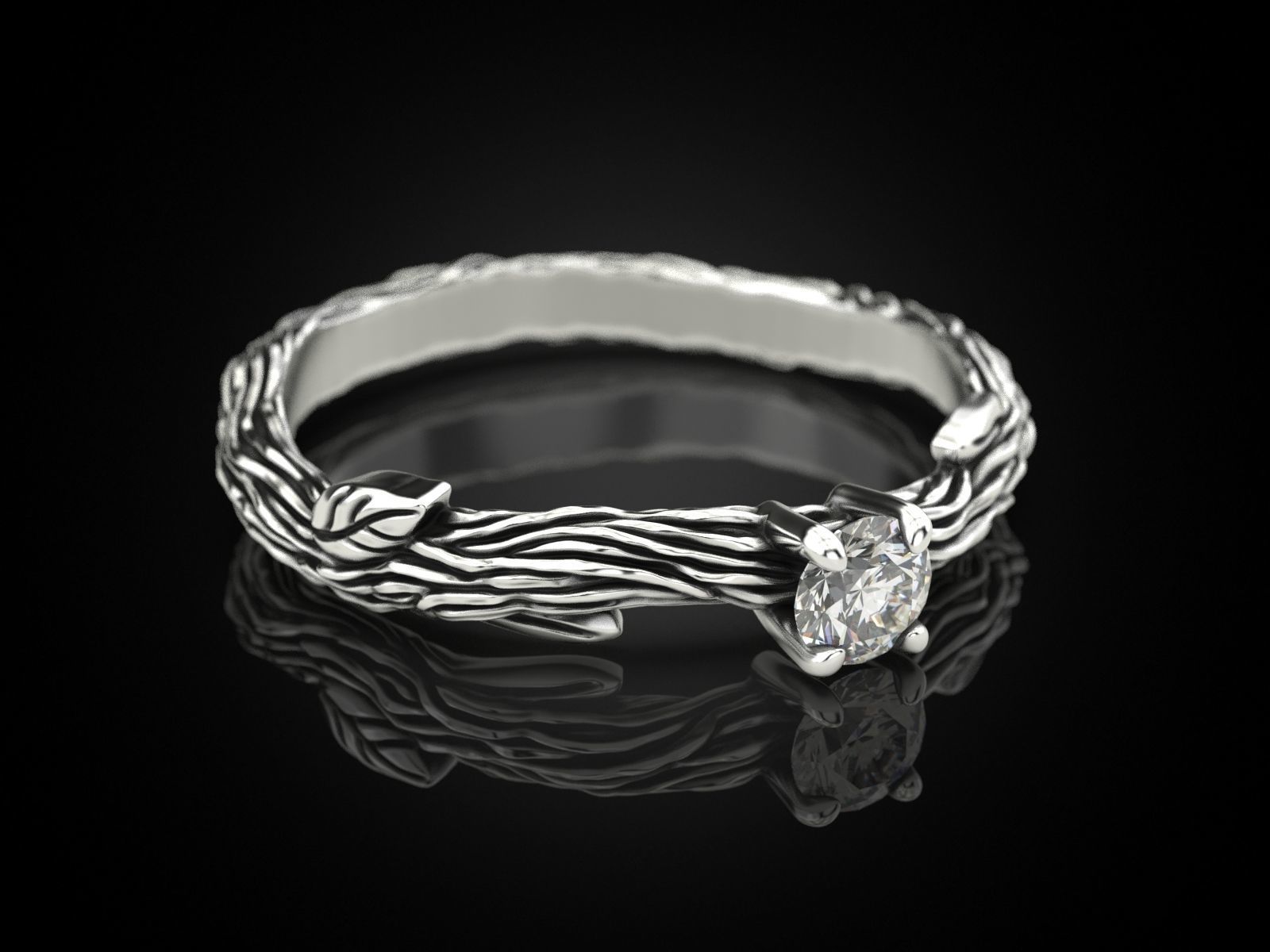 Engagement ring tree 2 3D print model_4