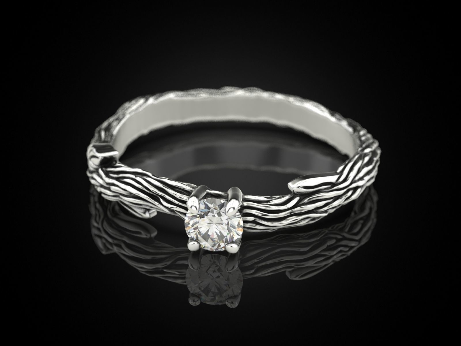 Engagement ring tree 2 3D print model_3