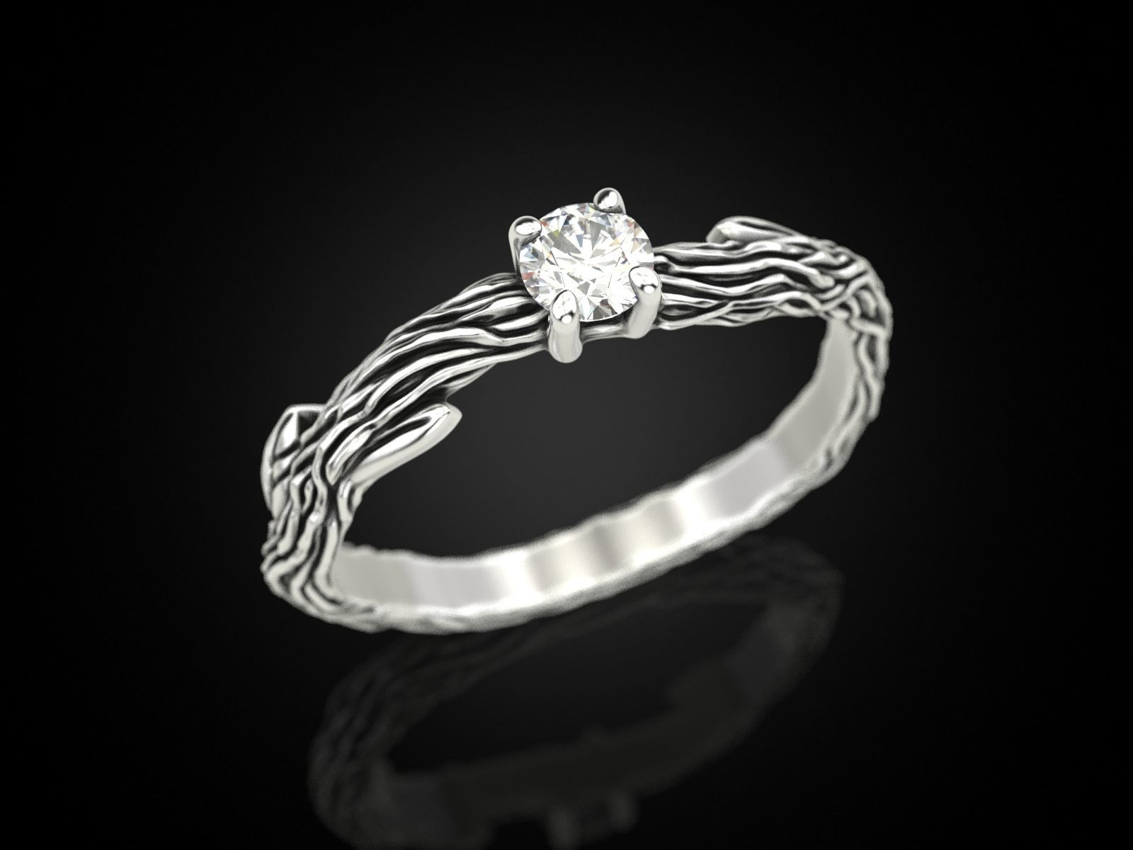 Engagement ring tree 2 3D print model_2