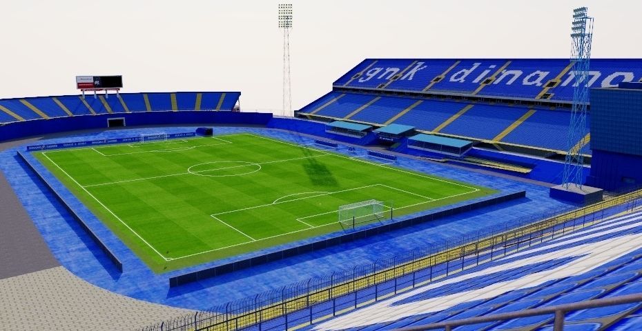 Stadion Maksimir - Zagreb Croatia Low-poly 3D model_1