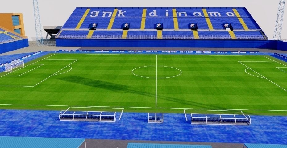 Stadion Maksimir - Zagreb Croatia Low-poly 3D model_5