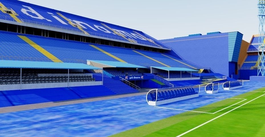 Stadion Maksimir - Zagreb Croatia Low-poly 3D model_4