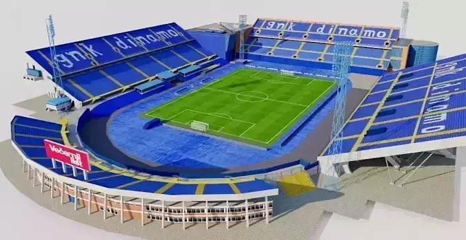 Stadion Maksimir - Zagreb Croatia Low-poly 3D model
