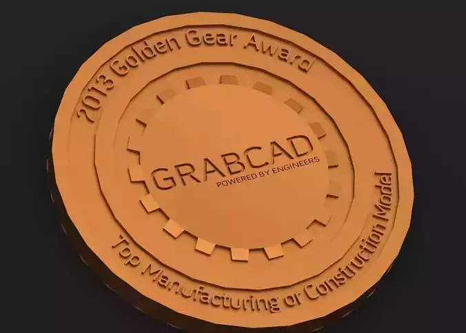 Golden Gear Challenge Coin Free 3D print model