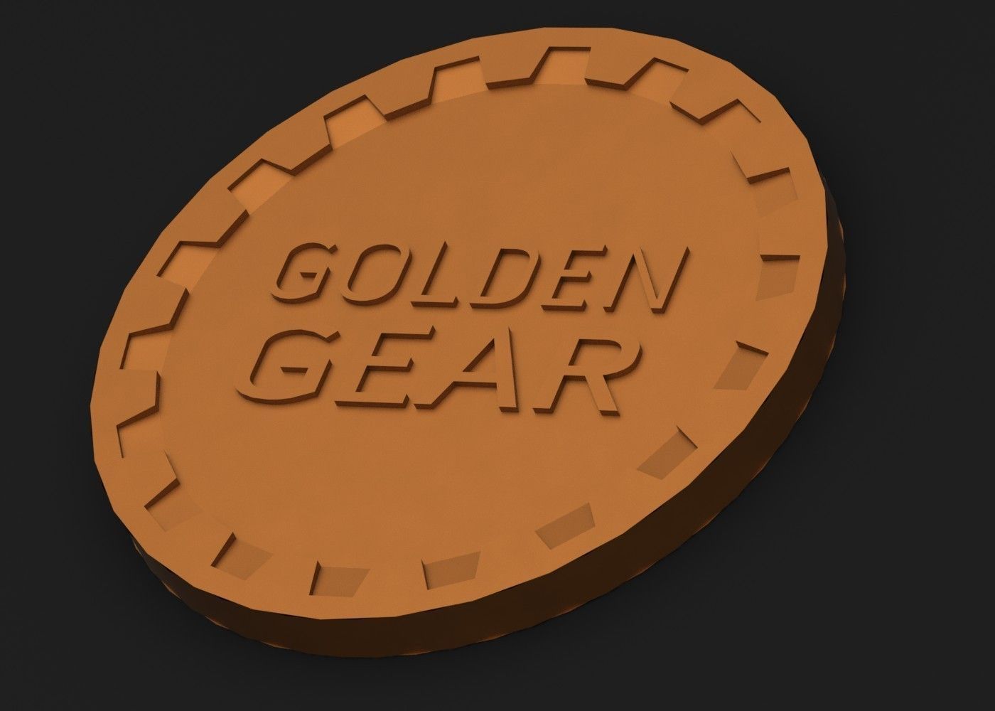 Golden Gear Challenge Coin Free 3D print model_1