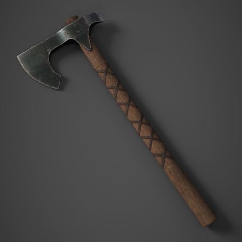 Medieval Axe Low-poly 3D model