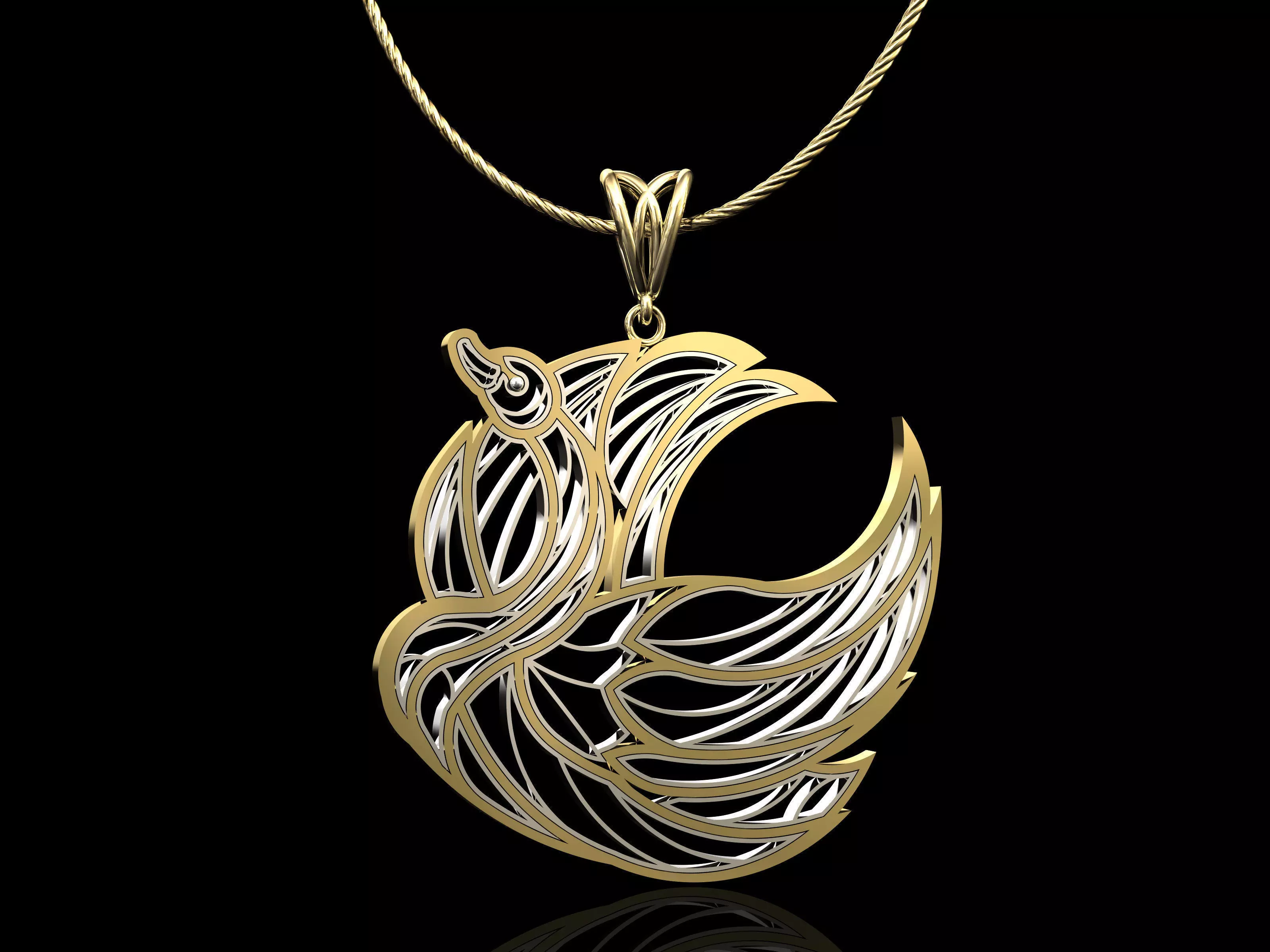 Swan Pendant 3D print model