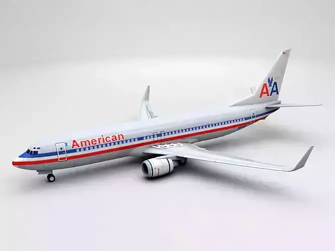 Boeing 737-800 NG Airliner - American Airlines Low-poly 3D model