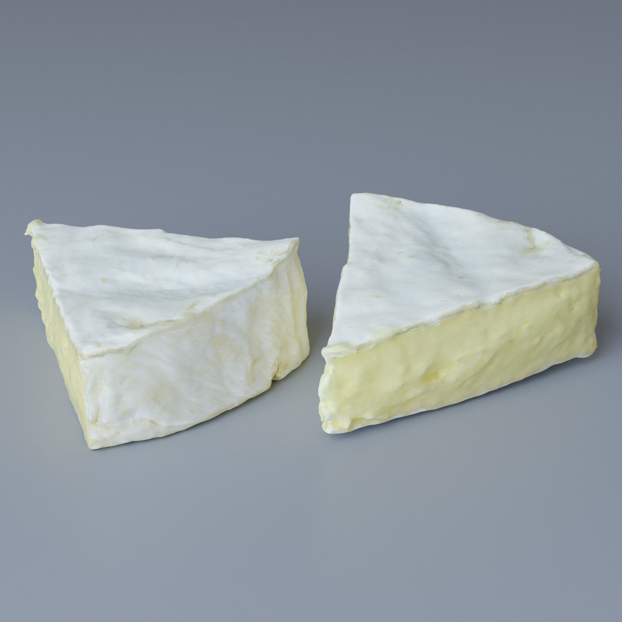 Piece of Brie Cheese 3D model_2