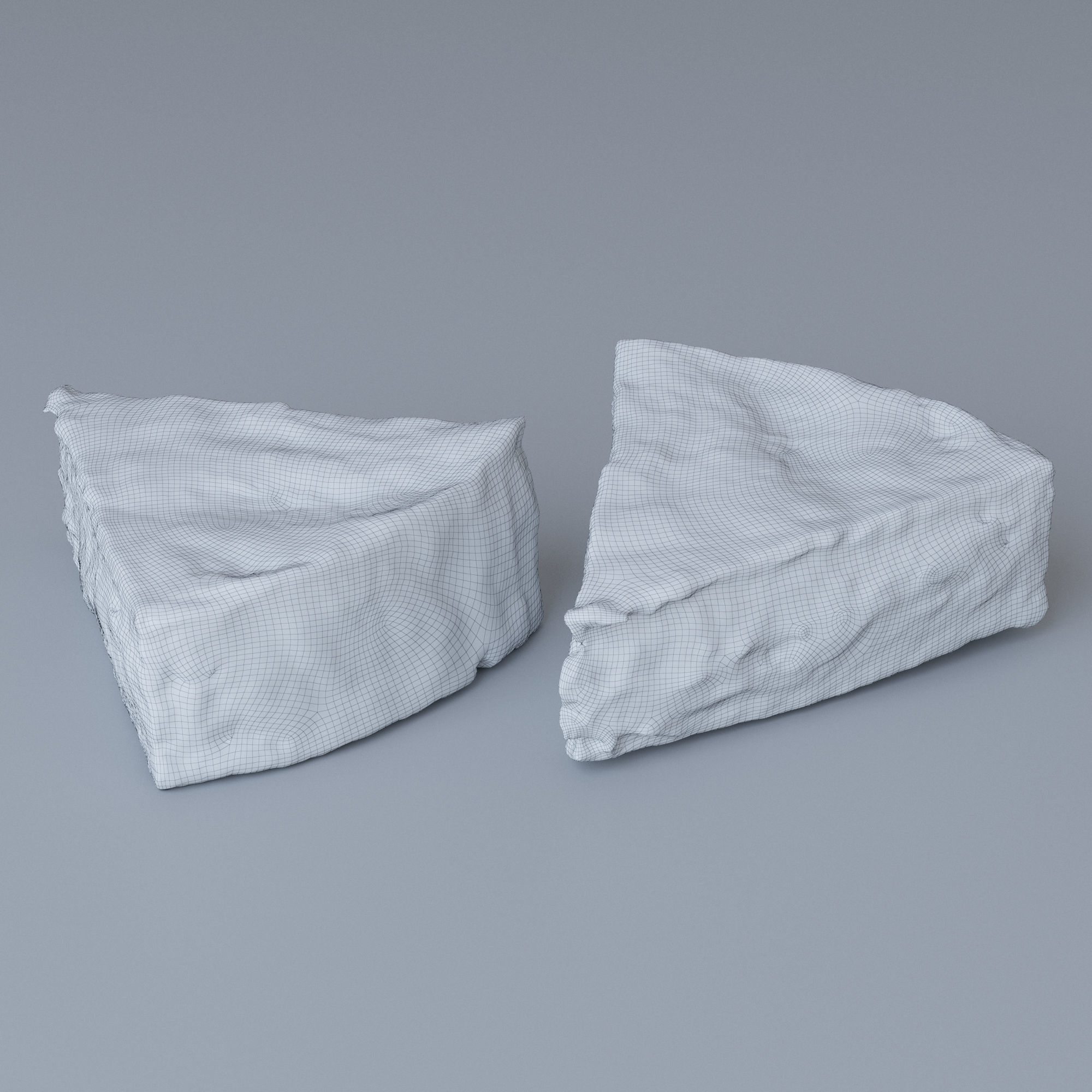 Piece of Brie Cheese 3D model_3