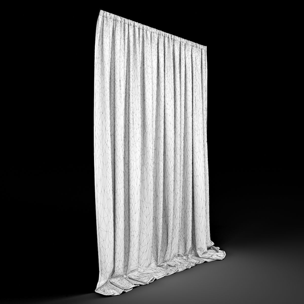 curtain 9 tan draped backdrop 3D model_8