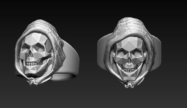 Grim Reaper skull ring 3D print model_2