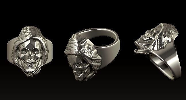 Grim Reaper skull ring 3D print model_1