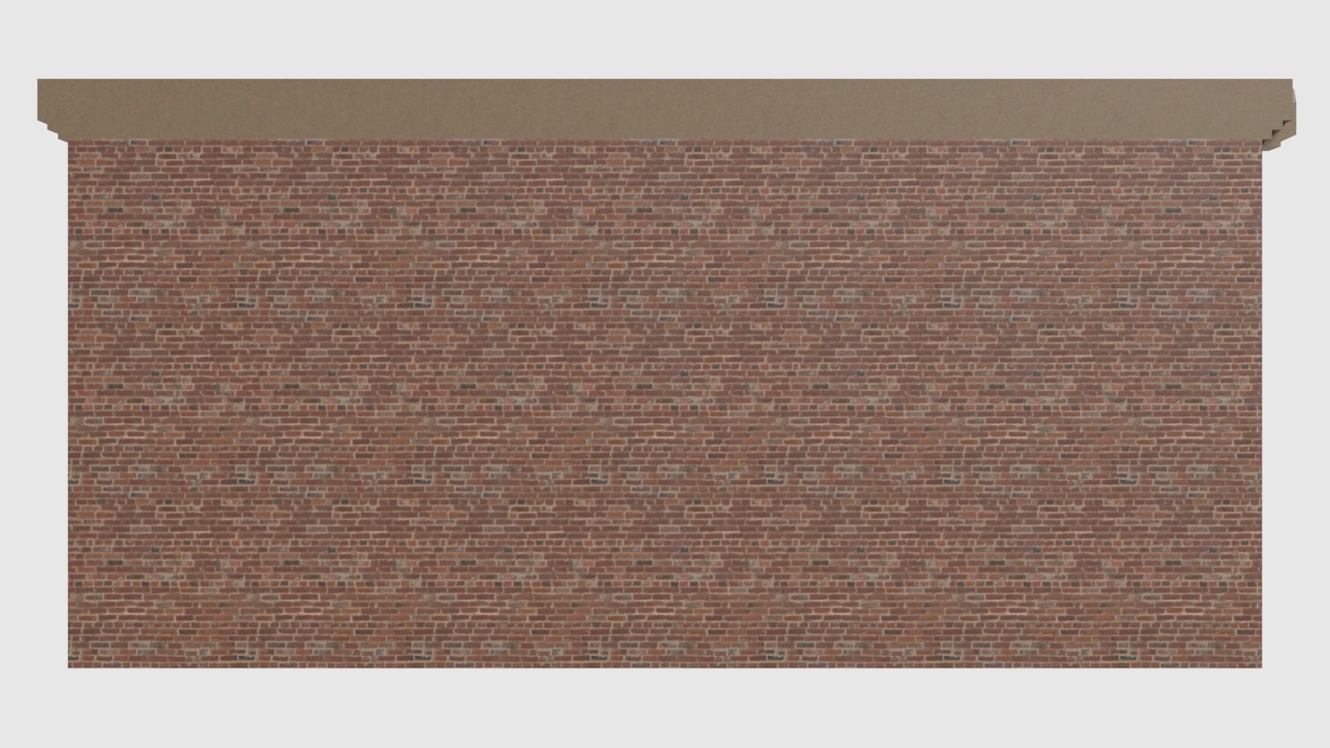 Apartment - Game Ready brick building with roof Low-poly 3D model_3