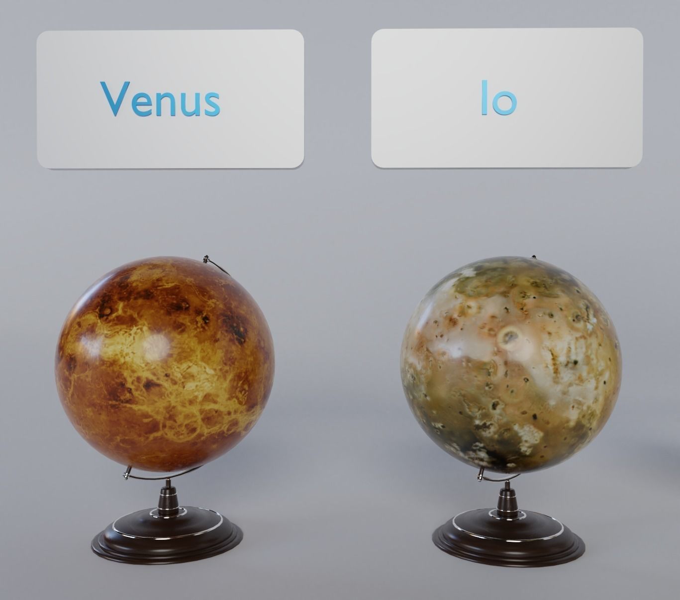 World-Earth and Celstial Bodies Globe Low-poly 3D model_4