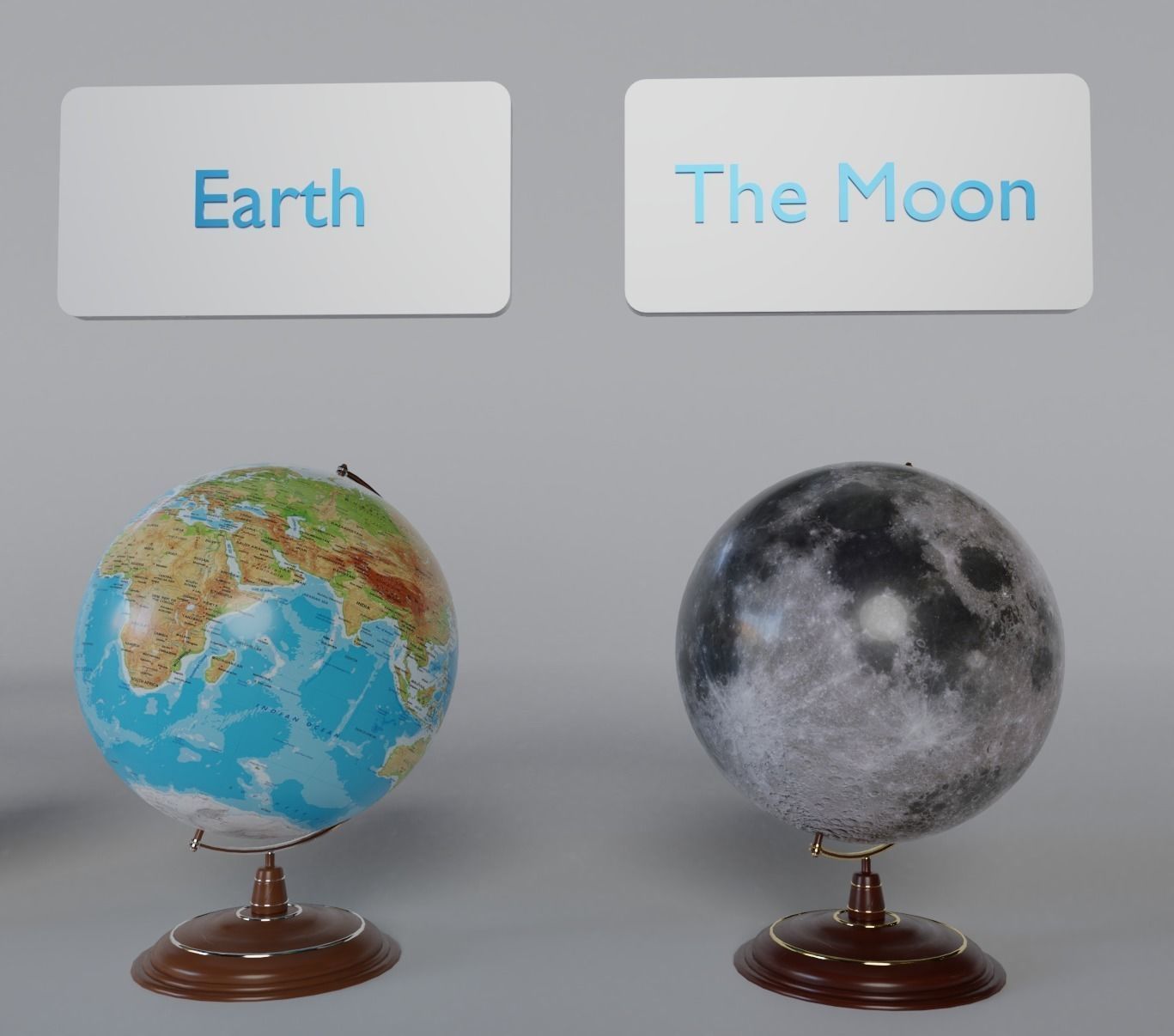 World-Earth and Celstial Bodies Globe Low-poly 3D model_5