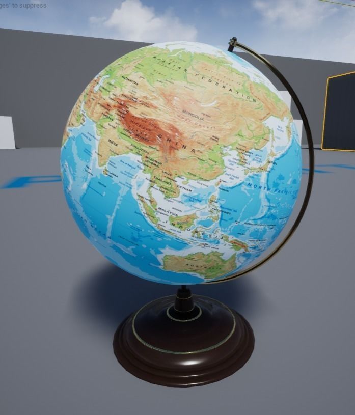 World-Earth and Celstial Bodies Globe Low-poly 3D model_7