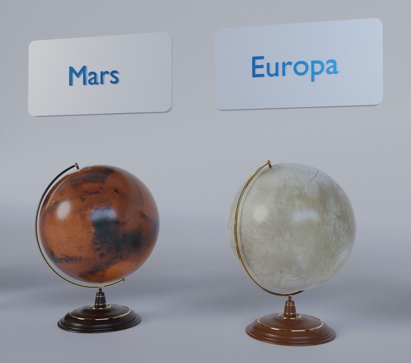 World-Earth and Celstial Bodies Globe Low-poly 3D model_6