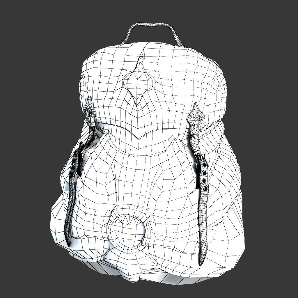 Backpack leather zelda 3D model_6