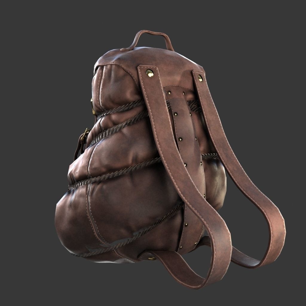Backpack leather zelda 3D model_1