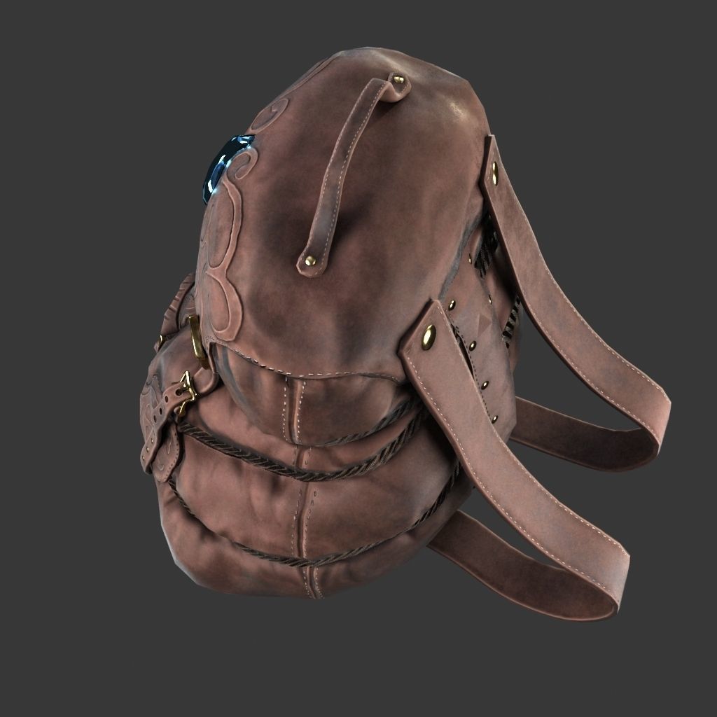 Backpack leather zelda 3D model_2