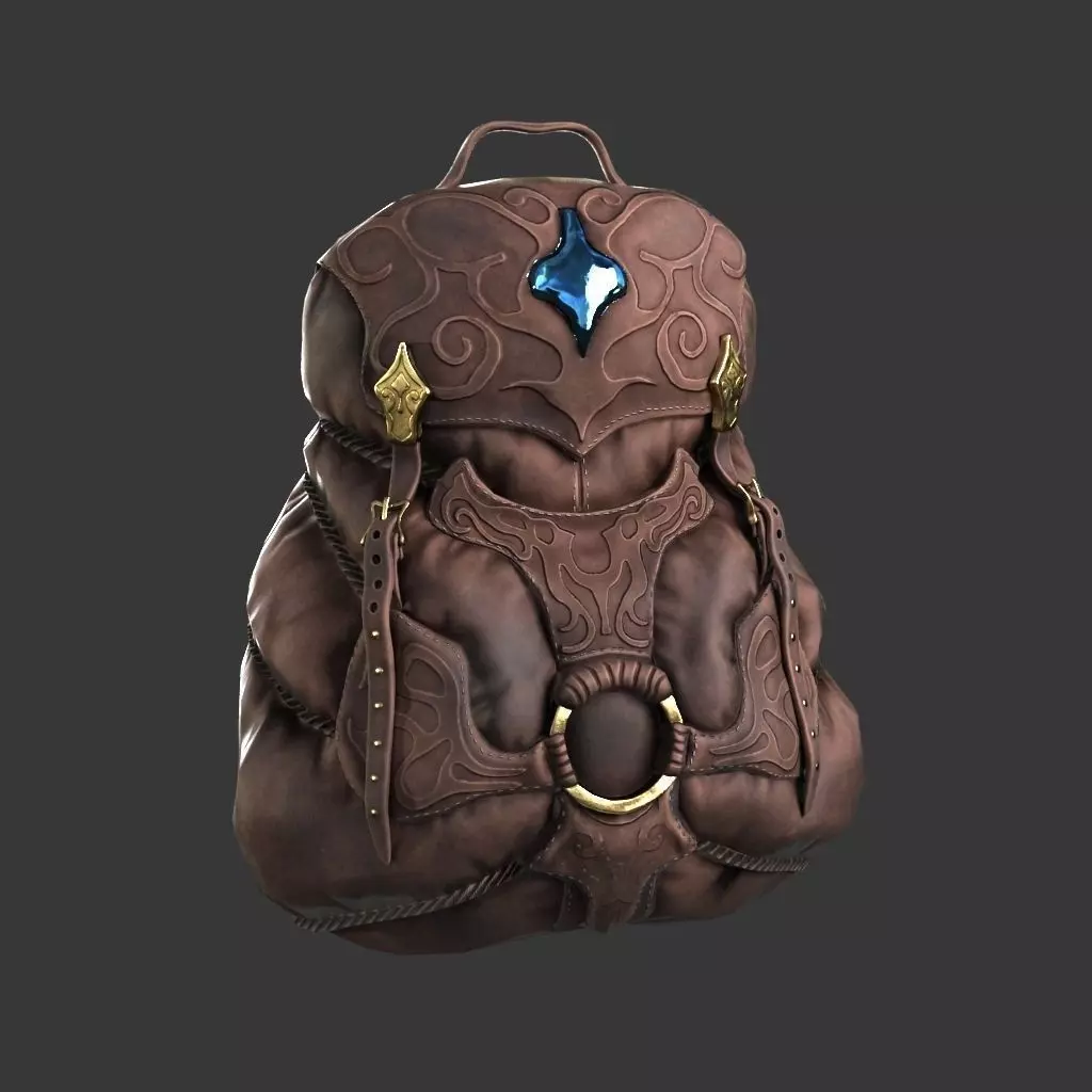 Backpack leather zelda 3D model_0