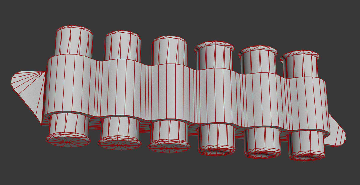 Stevens M520 Pump Action Shotgun - High and Low Poly Low-poly 3D model_15