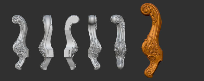Furniture Legs 3d STL Model Relief for CNC  set 009 3D print model